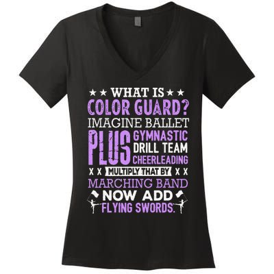 Funny Color Guard Flag School For Ns Women Women's V-Neck T-Shirt