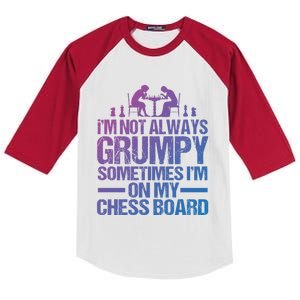 Funny Chess Grandpa Funny Retired Papa Gift Kids Colorblock Raglan Jersey