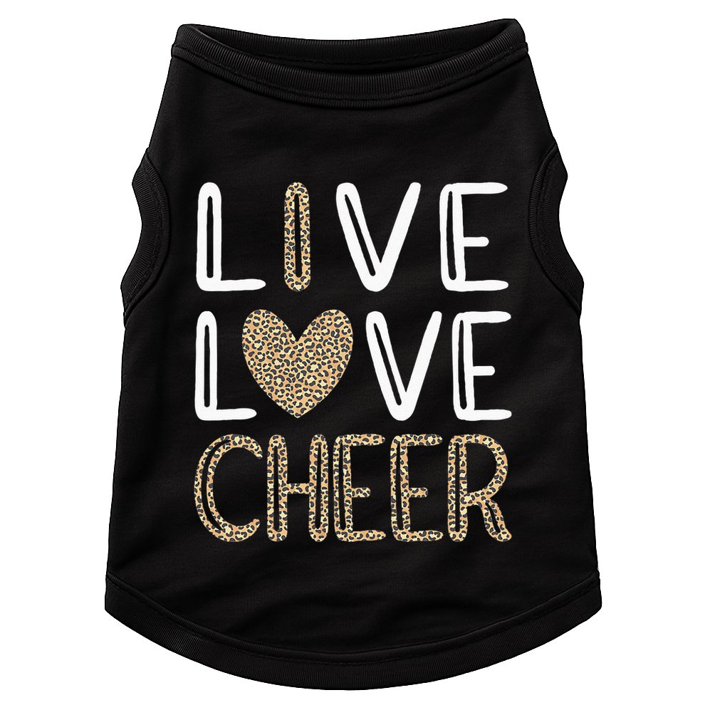 Funny Cheerleading Girls Leopard Cheetah Print Love Cheer Doggie Tank