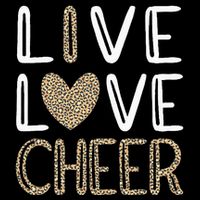 Funny Cheerleading Girls Leopard Cheetah Print Love Cheer Cooling Performance Crew T-Shirt