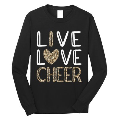 Funny Cheerleading Girls Leopard Cheetah Print Love Cheer Long Sleeve Shirt