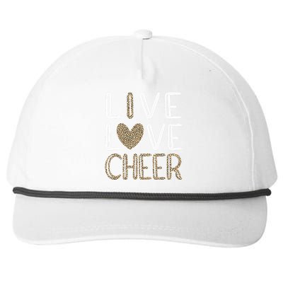 Funny Cheerleading Girls Leopard Cheetah Print Love Cheer Snapback Five-Panel Rope Hat