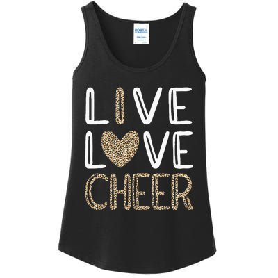 Funny Cheerleading Girls Leopard Cheetah Print Love Cheer Ladies Essential Tank