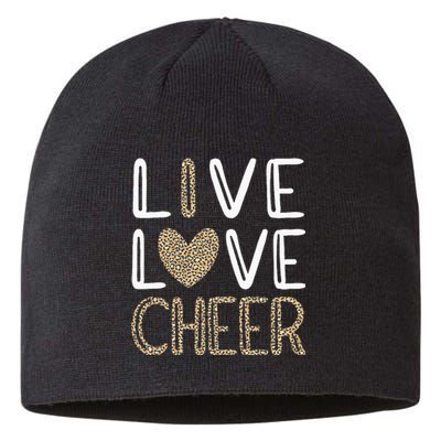 Funny Cheerleading Girls Leopard Cheetah Print Love Cheer Sustainable Beanie