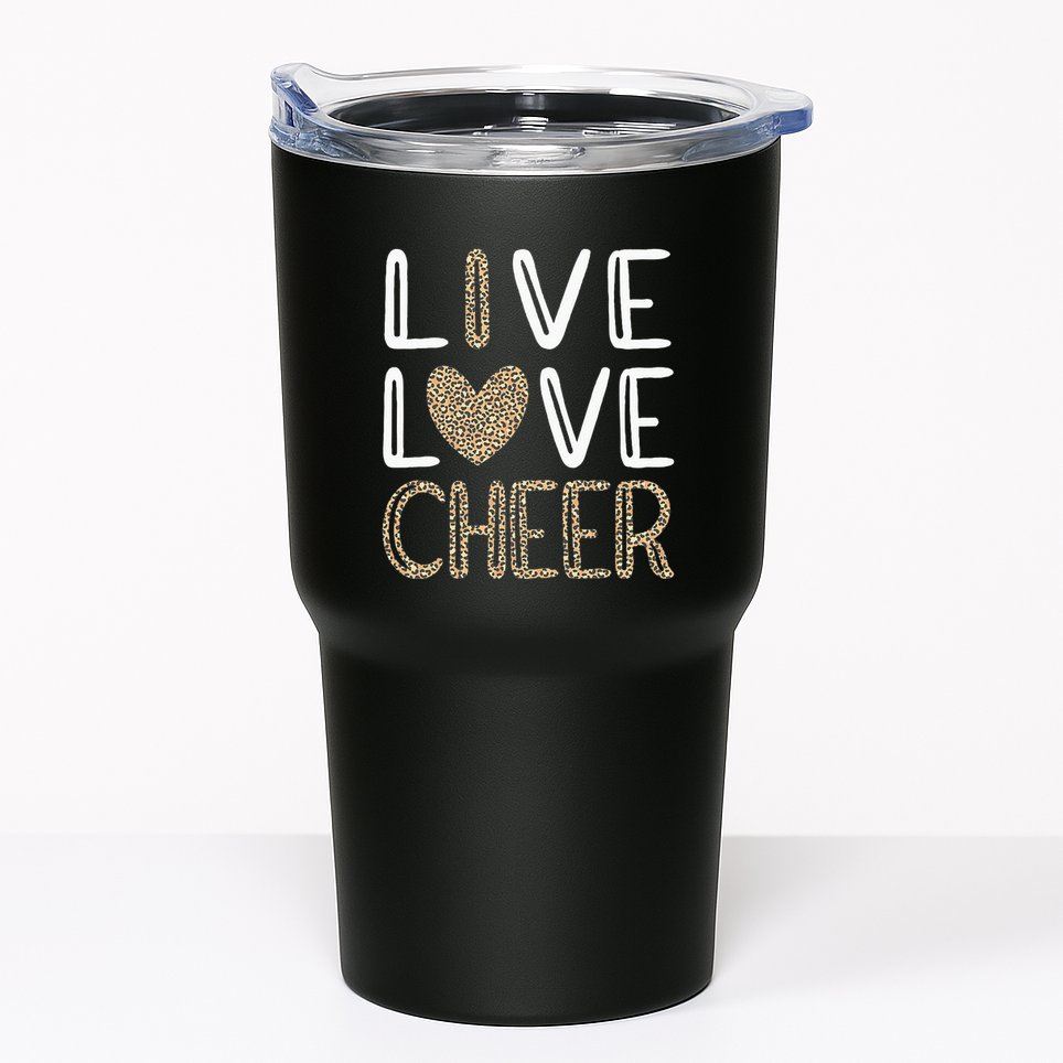 Funny Cheerleading Girls Leopard Cheetah Print Love Cheer Tumbler