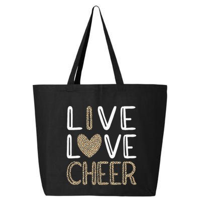 Funny Cheerleading Girls Leopard Cheetah Print Love Cheer 25L Jumbo Tote