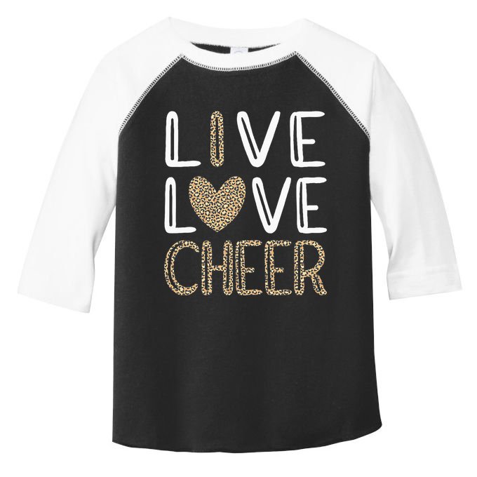 Funny Cheerleading Girls Leopard Cheetah Print Love Cheer Toddler Fine Jersey T-Shirt