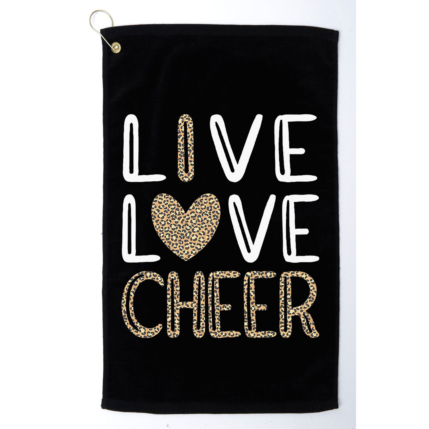 Funny Cheerleading Girls Leopard Cheetah Print Love Cheer Golf Towel