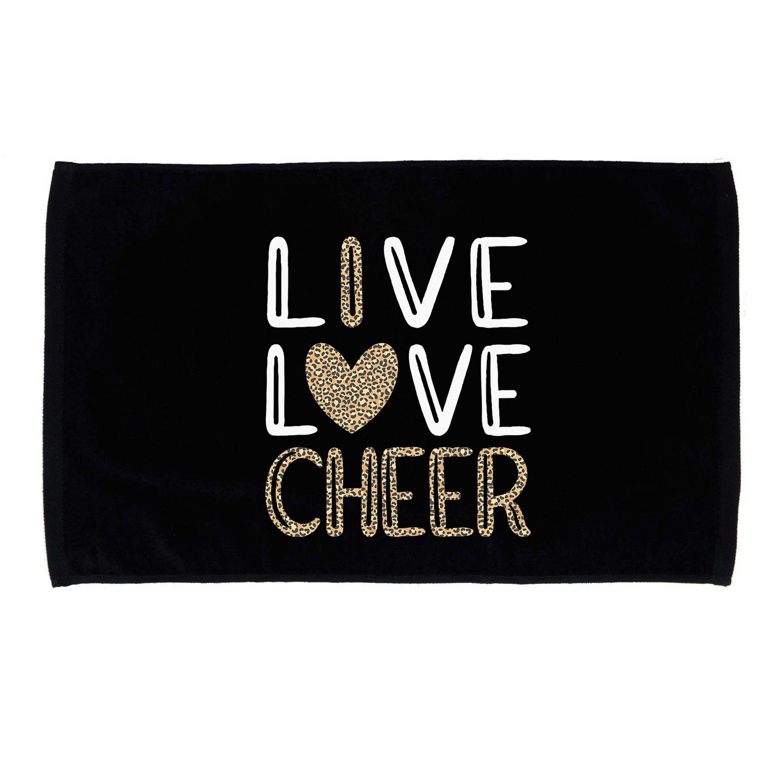 Funny Cheerleading Girls Leopard Cheetah Print Love Cheer Microfiber Hand Towel