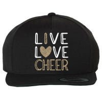 Funny Cheerleading Girls Leopard Cheetah Print Love Cheer Wool Snapback Cap