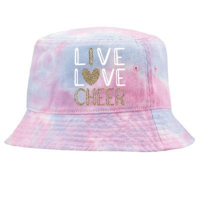 Funny Cheerleading Girls Leopard Cheetah Print Love Cheer Tie-Dyed Bucket Hat