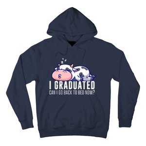 Funny Cow Graduation I Graduated Can I Go Back To Bed Now Hoodie