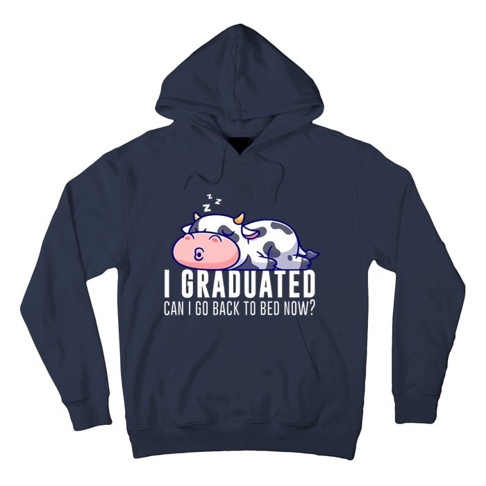 Funny Cow Graduation I Graduated Can I Go Back To Bed Now Hoodie