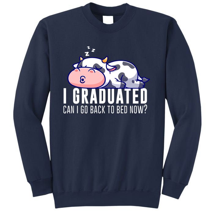 Funny Cow Graduation I Graduated Can I Go Back To Bed Now Sweatshirt