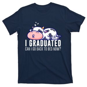 Funny Cow Graduation I Graduated Can I Go Back To Bed Now T-Shirt