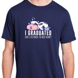 Funny Cow Graduation I Graduated Can I Go Back To Bed Now Adult ChromaSoft Performance T-Shirt