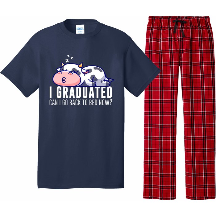 Funny Cow Graduation I Graduated Can I Go Back To Bed Now Pajama Set