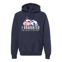 Funny Cow Graduation I Graduated Can I Go Back To Bed Now Premium Hoodie