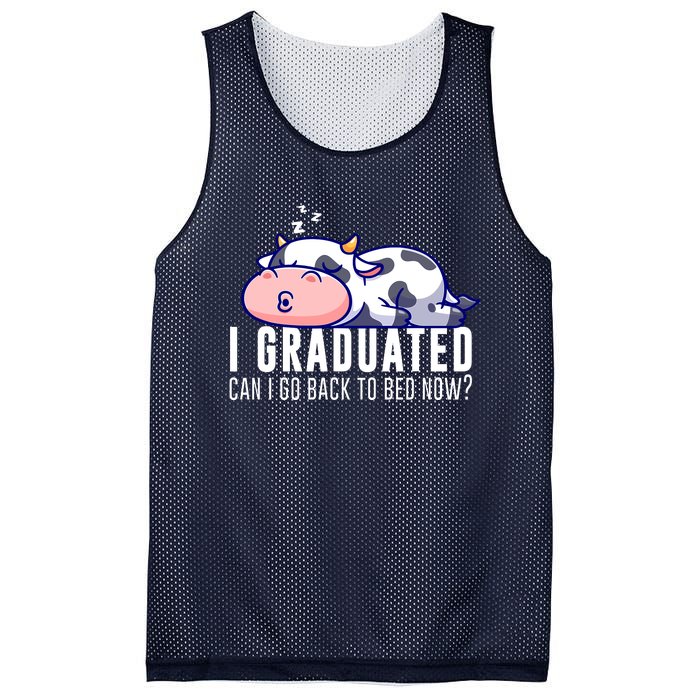 Funny Cow Graduation I Graduated Can I Go Back To Bed Now Mesh Reversible Basketball Jersey Tank