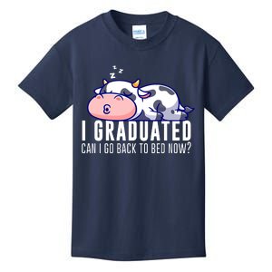 Funny Cow Graduation I Graduated Can I Go Back To Bed Now Kids T-Shirt