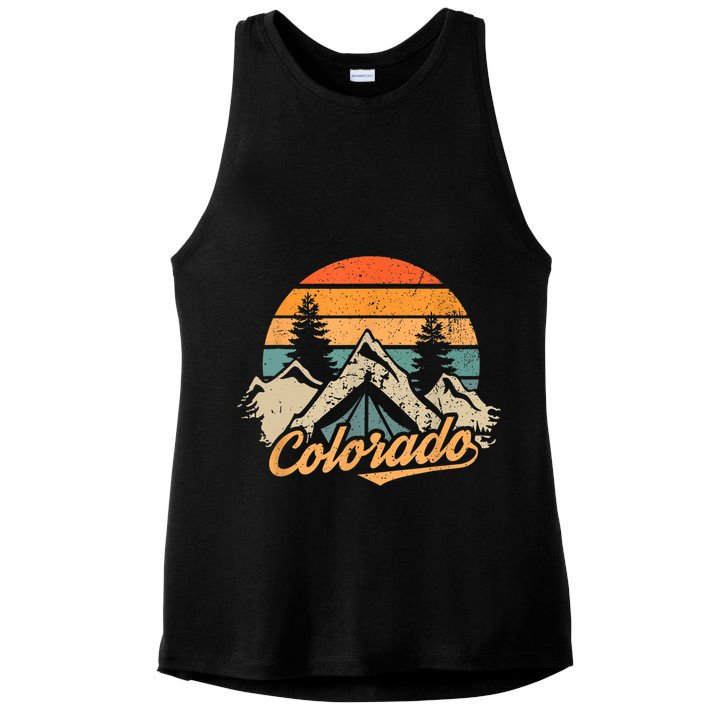 Funny Colorado Gift Retro Vintage Mountains Nature Hiking Gift Ladies PosiCharge Tri-Blend Wicking Tank