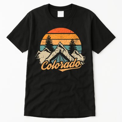 Funny Colorado Gift Retro Vintage Mountains Nature Hiking Gift Tall T-Shirt