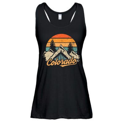 Funny Colorado Gift Retro Vintage Mountains Nature Hiking Gift Ladies Essential Flowy Tank