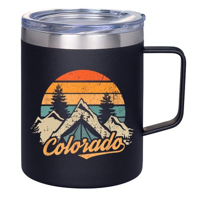 Funny Colorado Gift Retro Vintage Mountains Nature Hiking Gift 12oz Stainless Steel Coffee Mug