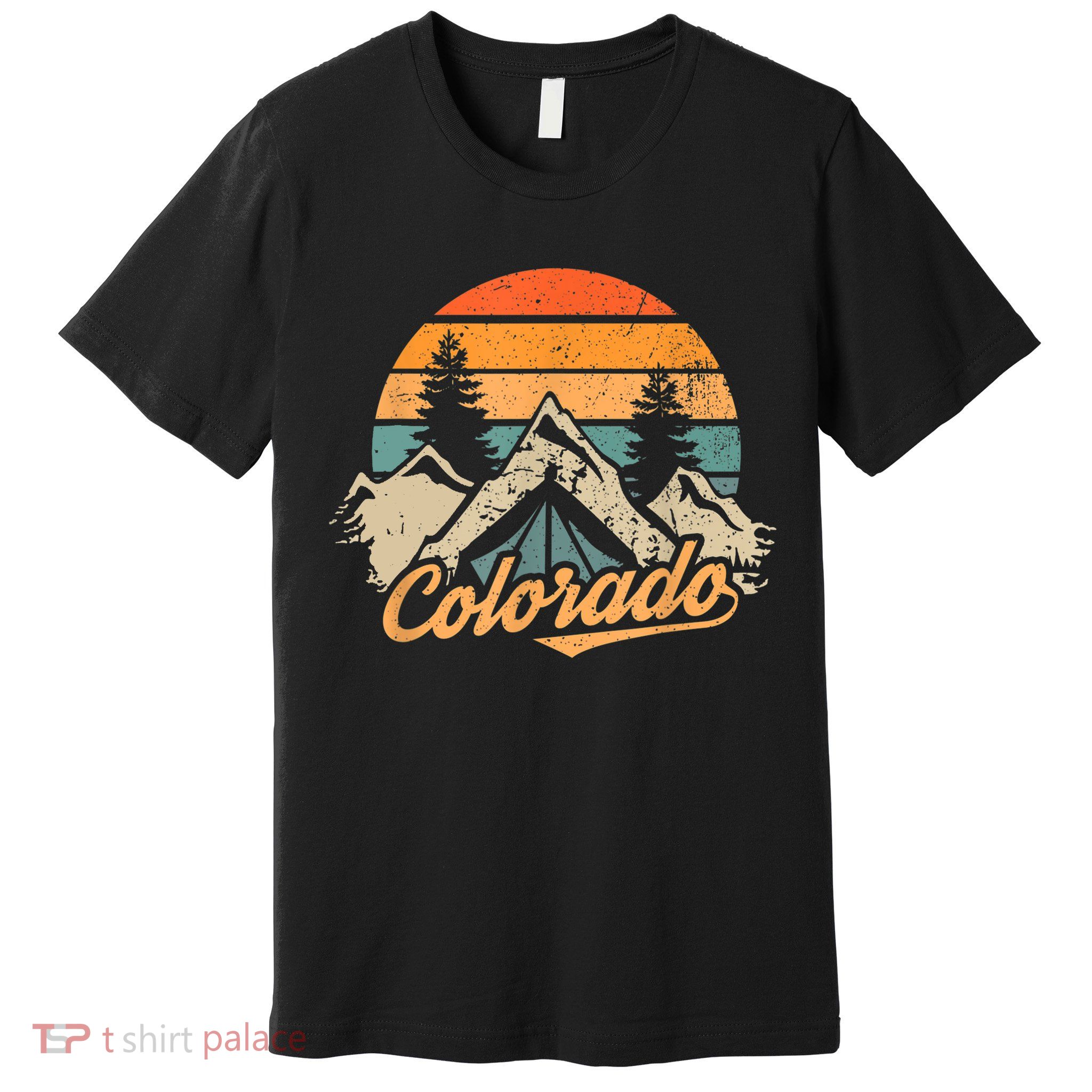 Funny Colorado Gift Retro Vintage Mountains Nature Hiking Gift Premium T-Shirt