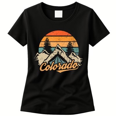 Funny Colorado Gift Retro Vintage Mountains Nature Hiking Gift Womens T-Shirt