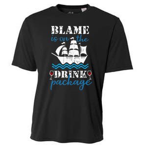 Funny Cruise Gifts Blame It On The Drink Package Cooling Performance Crew T-Shirt