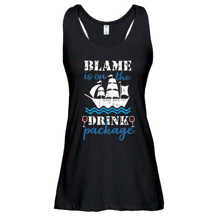 Funny Cruise Gifts Blame It On The Drink Package Ladies Essential Flowy Tank