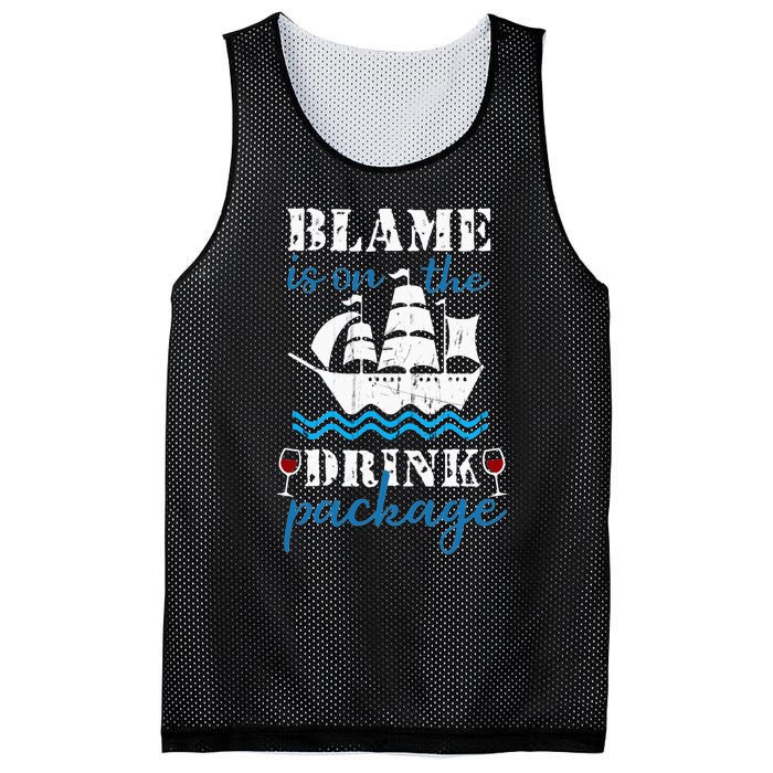 Funny Cruise Gifts Blame It On The Drink Package Mesh Reversible Basketball Jersey Tank