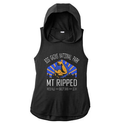 Funny Cute Gift Big Gains National Park Cute Gift Mt Ripped Cute Gift Leg Day Gi Ladies PosiCharge Tri-Blend Wicking Draft Hoodie Tank