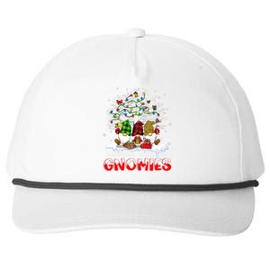 Funny Christmas Gnome Hanging With My Gnomies Family Pajamas Snapback Five-Panel Rope Hat