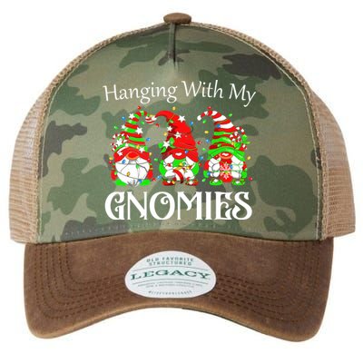 Funny Christmas Gnome Hanging With Legacy Tie Dye Trucker Hat