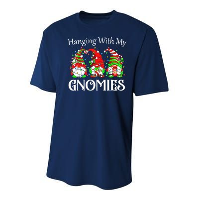 Funny Christmas Gnome Hanging With Youth Performance Sprint T-Shirt
