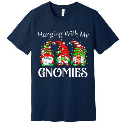Funny Christmas Gnome Hanging With Premium T-Shirt