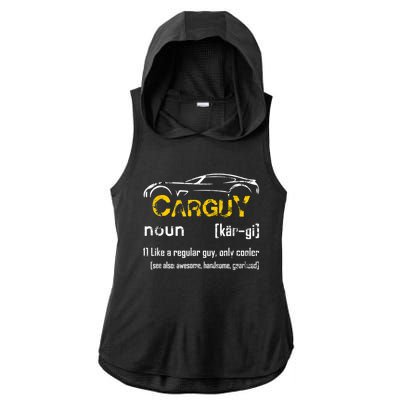 Funny Car Guy Vintage Car Guy Definition Mechanic Ladies PosiCharge Tri-Blend Wicking Draft Hoodie Tank