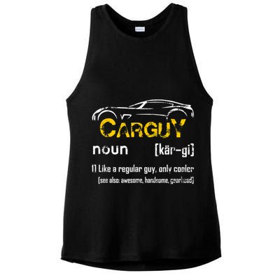 Funny Car Guy Vintage Car Guy Definition Mechanic Ladies PosiCharge Tri-Blend Wicking Tank