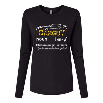 Funny Car Guy Vintage Car Guy Definition Mechanic Womens Cotton Relaxed Long Sleeve T-Shirt