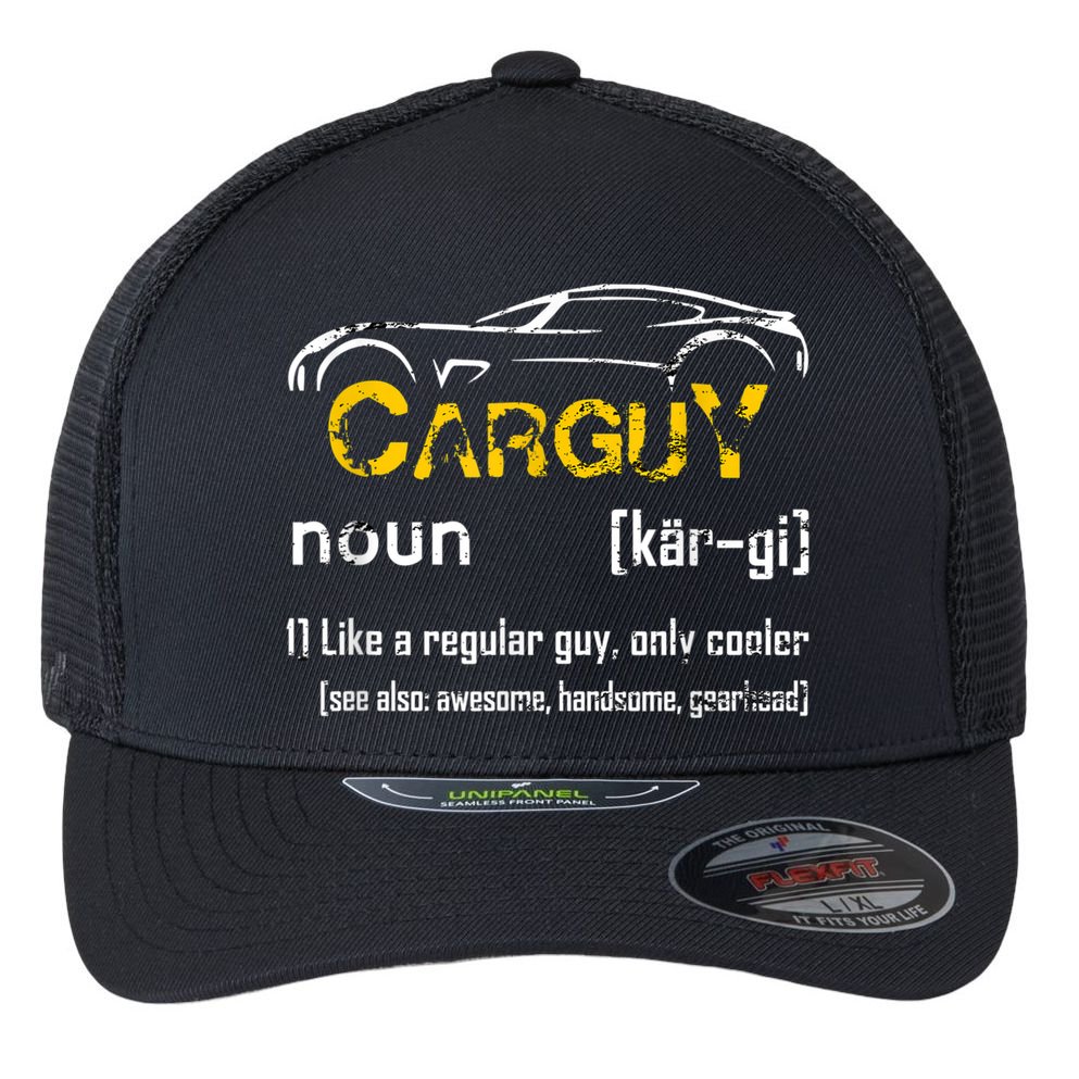 Funny Car Guy Vintage Car Guy Definition Mechanic Flexfit Unipanel Trucker Cap