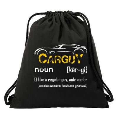 Funny Car Guy Vintage Car Guy Definition Mechanic Drawstring Bag