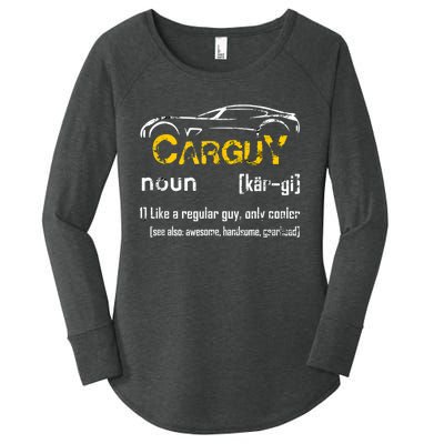 Funny Car Guy Vintage Car Guy Definition Mechanic Women's Perfect Tri Tunic Long Sleeve Shirt