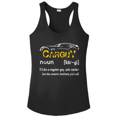 Funny Car Guy Vintage Car Guy Definition Mechanic Ladies PosiCharge Competitor Racerback Tank