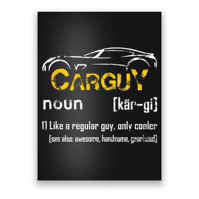 Funny Car Guy Vintage Car Guy Definition Mechanic Poster