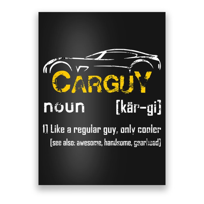 Funny Car Guy Vintage Car Guy Definition Mechanic Poster