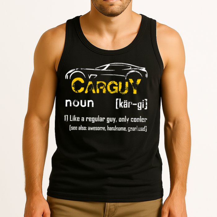 Funny Car Guy Vintage Car Guy Definition Mechanic Tank Top