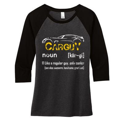 Funny Car Guy Vintage Car Guy Definition Mechanic Women's Tri-Blend 3/4-Sleeve Raglan Shirt