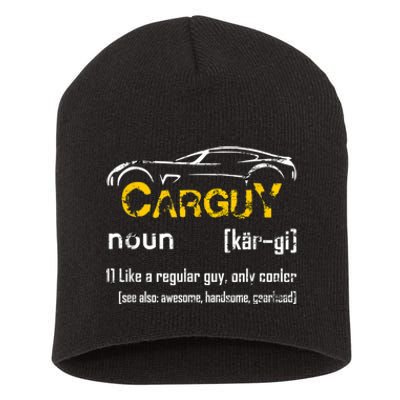 Funny Car Guy Vintage Car Guy Definition Mechanic Short Acrylic Beanie